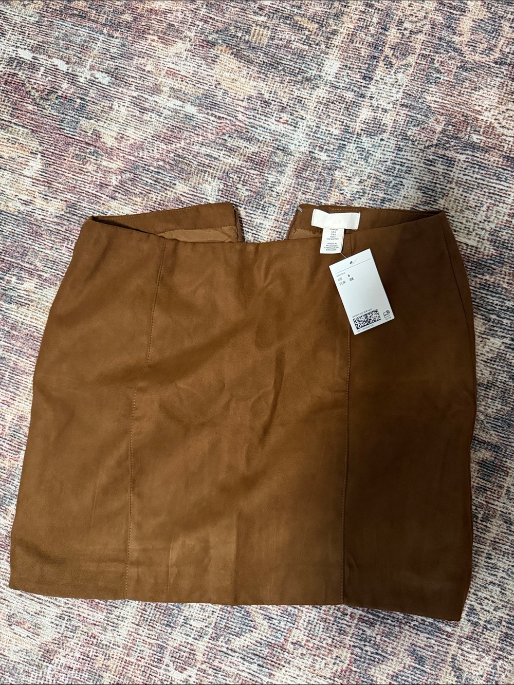 H&M Brown Faux Suede Mini Skirt